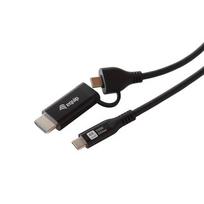 Adapteris AV Equip Equip USB-C->USB-C+HDMI PD100W 4K/60Hz 3.00m aliuminis