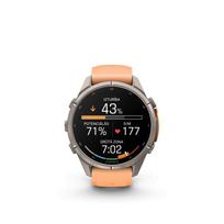 Išmanusis laikrodis Garmin  Fenix 9 Pro – inReach, 43mm, Titanium with Shell Pink/Autumn Orange Silicone Band
