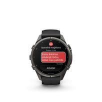 Išmanusis laikrodis Garmin  FEnix 9 Pro – inReach, 43mm, Carbon Gray DLC Titanium with Black/Pebble Grey Silicone Band
