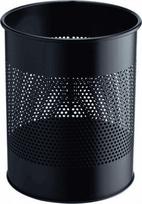 DURABLE Apvalus metalinis šiukšliadėžė 15L su perforacija 165mm Black