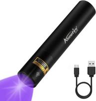 Alonefire Sv10 5w Uv žibintuvėlis 365nm nešiojamas Usb įkraunamas juodos šviesos žibintuvėlis naminių gyvūnų šlapimo detektorius dervai, žvejybai, geocaching'ui, gintaro paieškai su įkrovimo stotele, įmontuota baterija