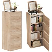 Spintelė su durimis, šviesus sonoma ąžuolas, siaura komoda su stalčiais, loft 120 cm