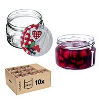 KADAX Denia konservavimo stiklainiai 250ml 10vnt 82mm + dangtelis "Track with a heart"
