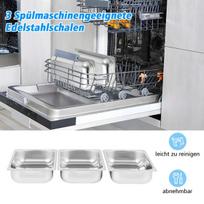 Costway 3 viename elektrinis šildymo indas su temperatūros reguliatoriumi iki 150 ℃ 450 W maisto šildytuvas 9 l