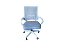 Ergonominio dizaino biuro kėdė, su tinkleliniu atlošu, silikoniniais ratukais, balta