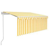 Markizė su uždanga/LED/vėjo jutikliu vidaXL, 3,5x2,5 m, geltona