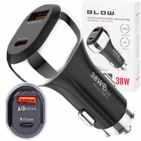 Automobilinis įkroviklis, greitasis įkrovimas, USB, USB-C PD QC, 38W, galingas