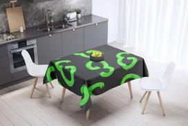 Le Jardin du Lin virtuvinis dekoratyvinis staltiesė, neoninė žalia dūmų spalva 140 x 140 cm - sukurta ir pagaminta Turkijoje