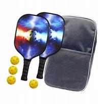 Pickleball raketės, kamuoliukų rinkinys ir transportavimo krepšys, spalvotas
