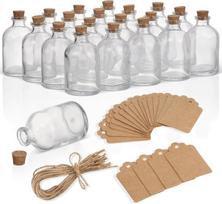 The Twiddlers 20 mini stiklinių buteliukų su kamščiais ir etiketėmis, 50 ml, rankdarbiams, "pasidaryk pats", prieskoniams, dovanėlėms svečiams, dekoravimui, vestuvėms