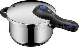 Wmf perfect plus vieno puodo greitpuodis indukcinei viryklei 4.5 l, greitpuodis su apsauga nuo liepsnos, didelis gaminimo signalas, 2 gaminimo lygiai, nuimama dangčio rankena, vienos rankos gaminimo žingsnio valdiklis