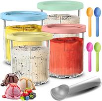 Afenau 4 vnt. Creami indelių rinkinys, skirtas Ninja Nc501 Nc500, 680 ml Creami Deluxe indelis su dangteliu ir semtuvu, Creamy Deluxe puodelis, ledo indelis, skirtas Ninja Creami priedams, skirtiems Ninja Creami ledams