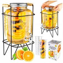 Stiklainis su čiaupu ant stovo 4l limonadui sultims alkoholiui vandens dozatorius
