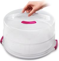 Metaltex torto dėklas su reguliuojamu aukščiu, polipropilenas, balta/skaidri, skersmuo 30 cm, reguliuojamas aukštis nuo 8 iki 15 cm