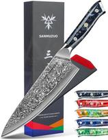 Sanmuzuo šefo peilis - 20 cm - Xuan serija - Vg10 damasko plieno virtuvinis peilis - dervos rankena (starry black)