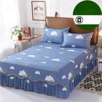 Non-slip One-piece Bed Skirt Korean Style Bedspread Can Not Afford Ball Bed Sheet Sheet Simmons Protective Cover 150x200cm gray