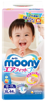 Moony Airfit XL sauskelnės (12-17 kg), pakuotėje 44 vnt.