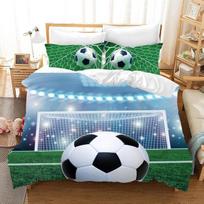 Gegeryozer futbolo patalynės komplektas 135 x 200 cm vaikiškas patalynės komplektas 3d futbolo rašto antklodės užvalkalas mikropluošto patalynės komplektas su 2 pagalvių užvalkalais 50 x 75 cm (f01)