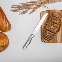 Nirosta Star virtuvinis peilis su dantytu ašmenimis, nerūdijančio plieno, patogi rankena, rankomis pagaląstas dantytas ašmuo, aštrus duonos pjūklas (ašmenų ilgis: apie 20 cm), kiekis: 1 vnt.