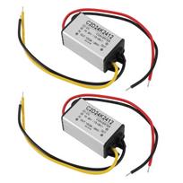 2PCS DC 24V to 12V 2A Voltage Regulator Converter IP68 Waterproofing for Vehicles Boats Solar Systems white