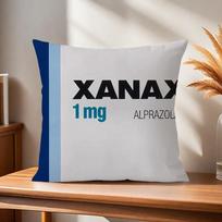 Juokingas Xanax pagalvės užvalkalas Namų Sofos Svetainės Biuro Kavinės Automobilio Pagalvės užvalkalas 12x12Inch black