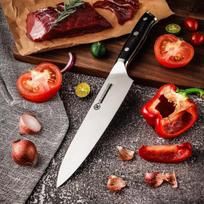 Grandsharp profesionalus virtuvinis peilis, 20 cm, aukštos kokybės 1.4116 vokiškas nerūdijantis plienas, aštrus virtuvinis peilis su ergonomiška pakka medžio rankena