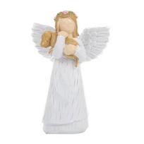 Resin Angel Girl Figurine Mother Daughter Son Family Statue Sculpture Home Office Living Room Desktop Decoration Ornament A white