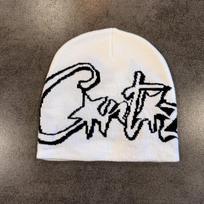 Y2K Letter Print Knitted Hat Autumn And Winter Street  Unisex Warm Personal Versatile  Niche Beanies black
