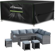 Beeway sodo baldų uždangalas, neperšlampamas, apsauginis uždangalas sodo stalams, lauko baldų komplektams - 420d oksfordo audinys, anti-uv, atsparus žiemai, 242 x 182 x 72 cm