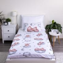 Jerry Fabrics kūdikio patalynės komplektas Sleeping Bear 100 x 135 cm antklodės užvalkalas 40 x 60 cm pagalvės užvalkalas 100% medvilnė balta