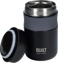 Built dvigubų sienelių vakuuminis maisto butelis karštam ir šaltam maistui, nerūdijantis plienas, juodas, 490 ml