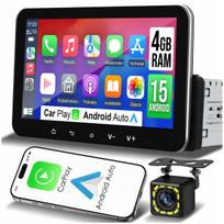 Automobilio radijas 1 DIN, 7" lietimui jautrus ekranas, CarPlay, Android 15, WiFi, GPS, FM, 4GB