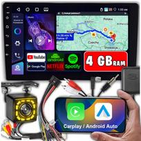 Automobilio multimedijos centras 2 DIN, 9", CarPlay, Android, WiFi, GPS, FM, 4GB/64GB