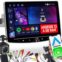 Automobilinė radija 1 DIN, 10" ekranas, CarPlay, Android, WiFi, GPS, FM, 4GB/64GB