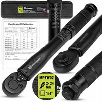 Dviračio 1/4" momentinis raktas 2–24 Nm su kalibravimo sertifikatu ir fiksatoriumi