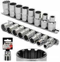 Galvučių rinkinys YT-A00010, 1/2", 8–19 mm, spline