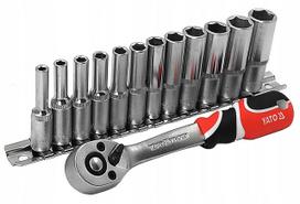 Raktas su terkšle YT-00036, 1/4", ilgintos galvutės 4–13 mm