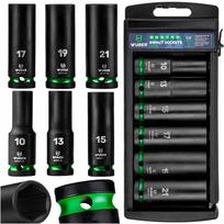 Smūginė ilgų galvučių rinkinys WUBER, 6 vnt., 1/2", 10–21 mm, 6 kampų