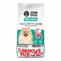 Sausas maistas mažų veislių šunims JOHN DOG Good Form, veršiena ir ėriena, 12 kg
