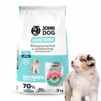 Šunų maistas John Dog Good Form, šuniukams, kiauliena ir jautiena, 3 kg