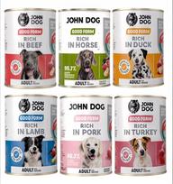 Šunų maistas JOHN DOG Good Form, įvairių skonių, be grūdų, 6 x 400 g, daug mėsos