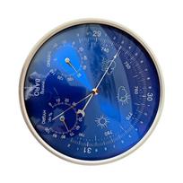 Barometer Thermometer Hygrometer 18cmx18cm Professional Practical All Season 3 in 1 Wall Hanging for Living Room Indoor Outdoor blue