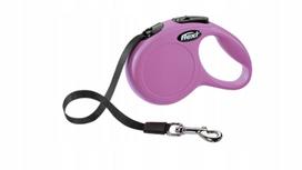 Automatinis pavadėlis FLEXI NEW CLASSIC XS, 3 m, rožinis, šunims iki 12 kg