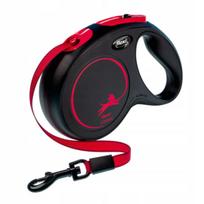 Automatinis FLEXI pavadėlis CLASSIC BLACK FIRE, juosta, 5 m