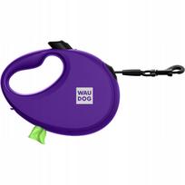 Automatinis šuns pavadėlis su maišelių dėklu, M, violetinis, iki 20 kg
