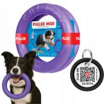 Traukimo žaislas vidutinio dydžio šunims Puller Midi, 2 vnt. + QR ID dovana