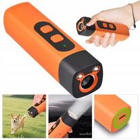 Ultragarsinis šunų dresuoklis, 10 m, įkraunama 800 mAh baterija, oranžinis