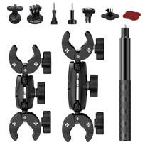 Motorcycle Mount kit for Insta360 X5 X4 X3 X2 RS DJI GoPro Double Clamp Handlebar Selfie Stick for Insta 360 Mount Accessories Motorcycle Mount kit black