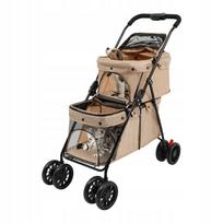 Sulankstomas dviaukštis vežimėlis augintiniams, tinka 15–20 kg svoriui