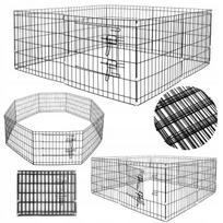 Gyvūnų aptvaras PLAYPEN, 8 juodi segmentai, 60 cm